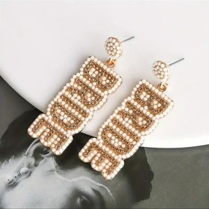 NWT “Bride”Beaded Earrings